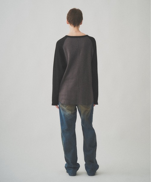 Juha（ユハ）の「RAGLAN SLEEVE THERMAL LS（Tシャツ/カットソー・メンズ・ホワイト×ブラック/ベージュ/チャコールグレー×ブラック・3/4）」の13枚目の写真