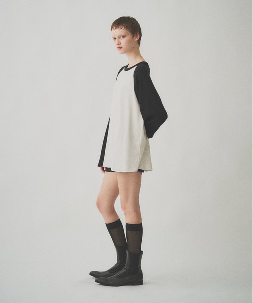 Juha（ユハ）の「RAGLAN SLEEVE THERMAL LS（Tシャツ/カットソー・メンズ・ホワイト×ブラック/ベージュ/チャコールグレー×ブラック・3/4）」の15枚目の写真