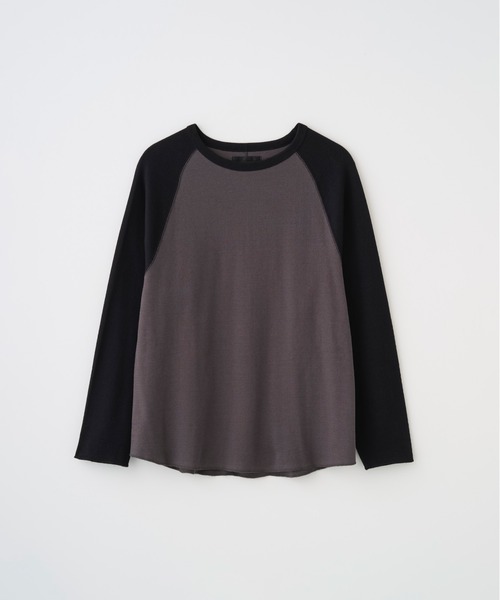 Juha（ユハ）の「RAGLAN SLEEVE THERMAL LS（Tシャツ/カットソー・メンズ・ホワイト×ブラック/ベージュ/チャコールグレー×ブラック・3/4）」の5枚目の写真