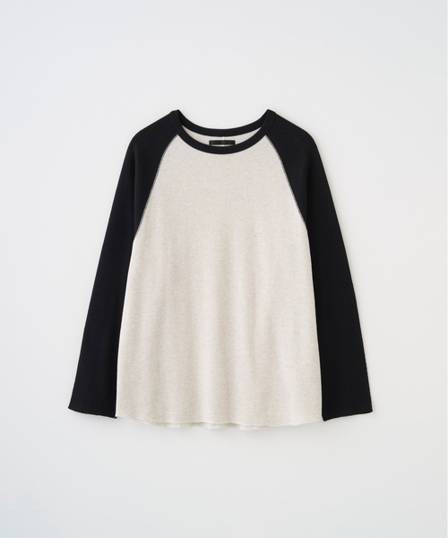Juha（ユハ）の「RAGLAN SLEEVE THERMAL LS（Tシャツ/カットソー・メンズ・ホワイト×ブラック/ベージュ/チャコールグレー×ブラック・3/4）」の6枚目の写真