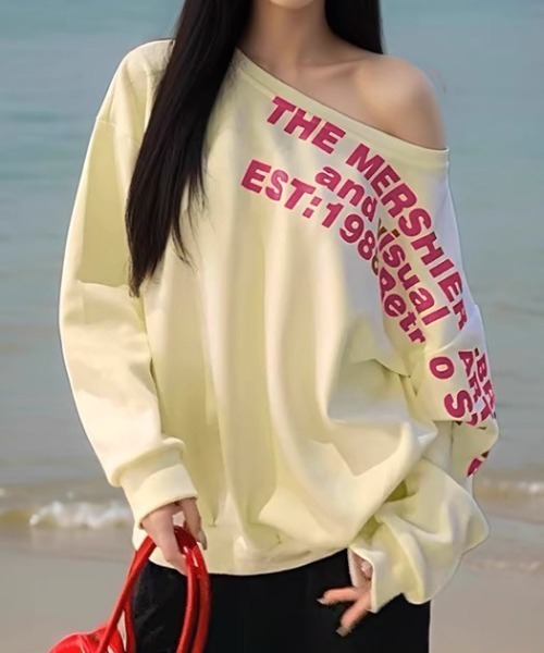 GEMEDA(ジェメダ)の「ショルダーロゴルーズトレーナー(Tシャツ/カットソー・レディース・グレー/ライトベージュ・M)」の11枚目の写真