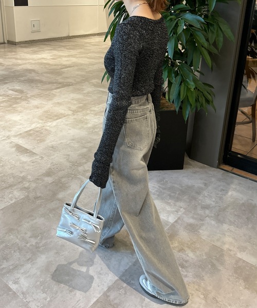 ISOOK（アイスー）の「【ISOOK / アイスー】ラメリブニット  / 春ニット 指穴 サムホール ラメニット ZOZOTOWN限定（ニット/セーター・レディース・グレー/チャコールグレー/ブラック・FREE）」の15枚目の写真