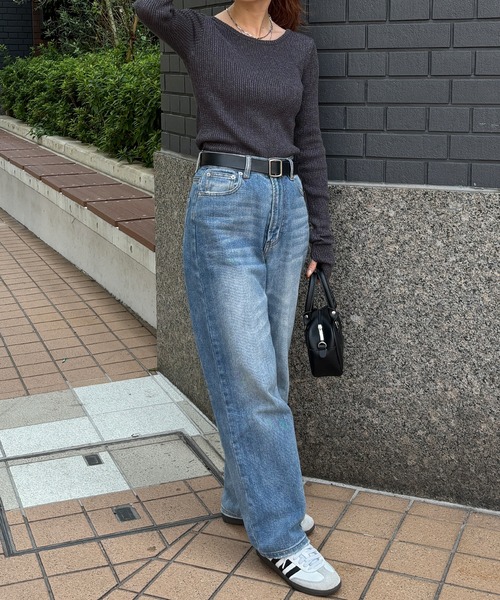 ISOOK（アイスー）の「【ISOOK / アイスー】ラメリブニット  / 春ニット 指穴 サムホール ラメニット ZOZOTOWN限定（ニット/セーター・レディース・グレー/チャコールグレー/ブラック・FREE）」の7枚目の写真