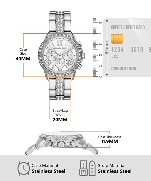 MICHAEL KORS(マイケルコース)の「マイケル・コース 腕時計 レディース アナログ ステンレス MK7506(アナログ腕時計・レディース・シルバー・FREE)」の6枚目の写真