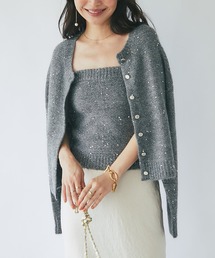 La boutique BonBon スパンコールモヘアビスチェとカーディガン 今すぐお届け！セットアップ可・きらきら女っぽコーデ】スパンコール