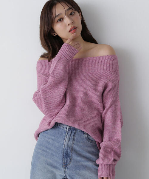 完売人気商品【オフショルラメオーバーニット】NATURALBEAUTYBASIC NATURAL BEAUTY BASIC（ナチュラルビューティーベーシック）の