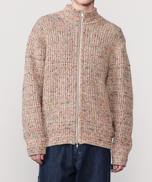 Coohem（コーヘン）の「COOHEM | マルチカラーニットブルゾン MEN（カーディガン/ボレロ・メンズ・ベージュ/ブラック・L/XL）」の14枚目の写真