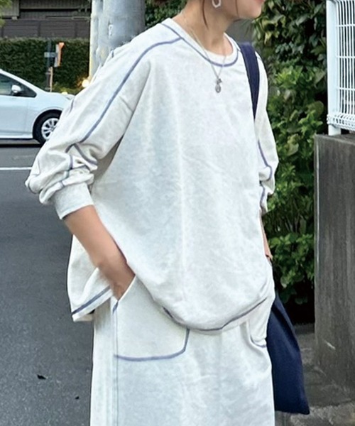 【CORNERS by KR】裏毛配色ステッチプルオーバー（Tシャツ/カットソー）｜CORNERS by KR（コーナーズバイケーアール）