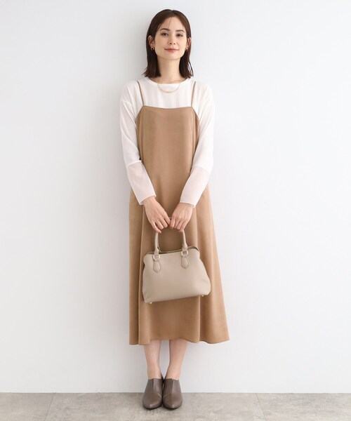 INDIVI(インディヴィ)の「◆【洗える/UVケア】スエード調サテンキャミワンピース(ワンピース・レディース・キャメル/ダークグレー/ネイビー・05/13/15 /36/38/19)」の14枚目の写真