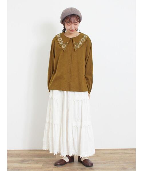 Samansa Mos2（サマンサ モスモス）の「【マカベアリス×Samansa Mos2】花柄刺繍ブラウス（シャツ/ブラウス・レディース・ブラック/グリーン/オレンジ・F）」の20枚目の写真