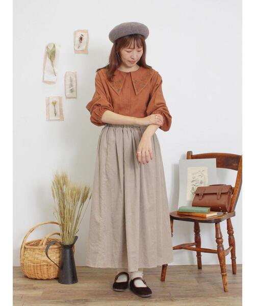 Samansa Mos2（サマンサ モスモス）の「【マカベアリス×Samansa Mos2】花柄刺繍ブラウス（シャツ/ブラウス・レディース・ブラック/グリーン/オレンジ・F）」の12枚目の写真