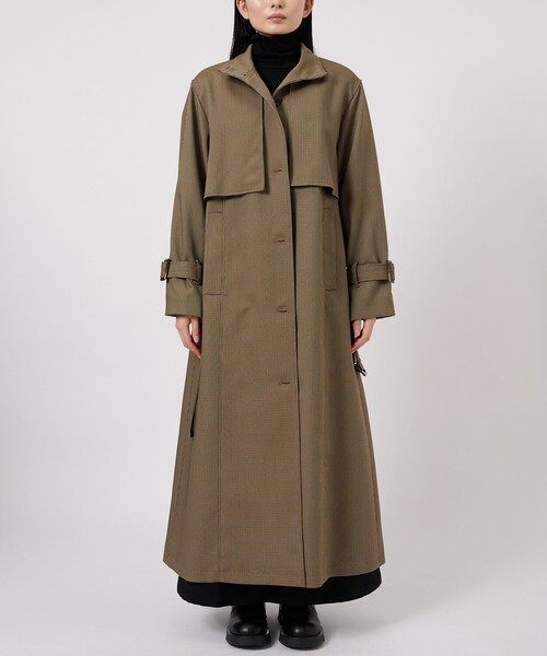 CITY TOKYO(シティトウキョウ)の「ハンドトゥーススタンドコート(トレンチコート・レディース・グリーン/ベージュ・1/2)」の5枚目の写真