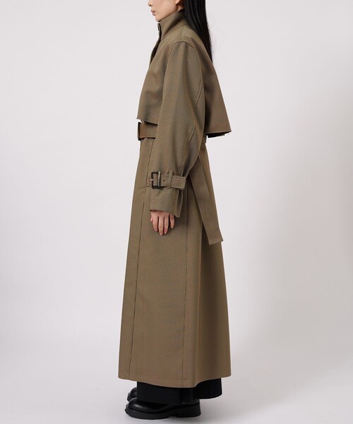 CITY TOKYO(シティトウキョウ)の「ハンドトゥーススタンドコート(トレンチコート・レディース・グリーン/ベージュ・1/2)」の6枚目の写真