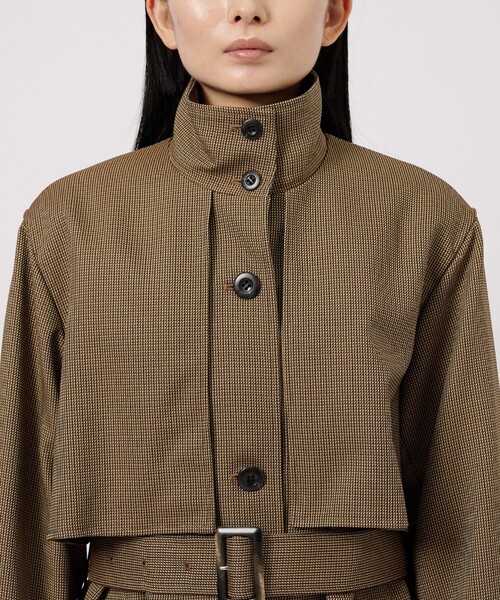 CITY TOKYO(シティトウキョウ)の「ハンドトゥーススタンドコート(トレンチコート・レディース・グリーン/ベージュ・1/2)」の8枚目の写真