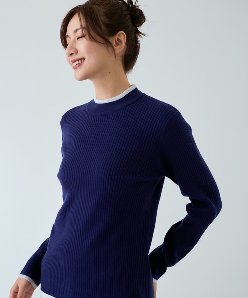 Jayro(ジャイロ)の「もちもちラメ配色リブハイネック(Tシャツ/カットソー・レディース・ホワイト/ブラック/ベージュ/ネイビー・M)」の13枚目の写真