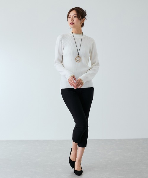 Jayro(ジャイロ)の「もちもちラメ配色リブハイネック(Tシャツ/カットソー・レディース・ホワイト/ブラック/ベージュ/ネイビー・M)」の19枚目の写真