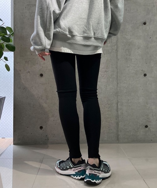 meJane(ミージェーン)の「裾メロー リブテレコ/レギンス(レギンス/スパッツ・レディース・グレー/チャコールグレー/ブラック・S/M/L/LL)」の18枚目の写真