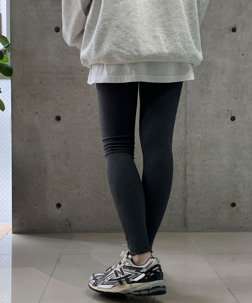 meJane(ミージェーン)の「裾メロー リブテレコ/レギンス(レギンス/スパッツ・レディース・グレー/チャコールグレー/ブラック・S/M/L/LL)」の9枚目の写真