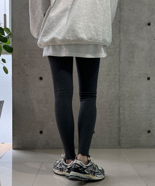 meJane(ミージェーン)の「裾メロー リブテレコ/レギンス(レギンス/スパッツ・レディース・グレー/チャコールグレー/ブラック・S/M/L/LL)」の10枚目の写真