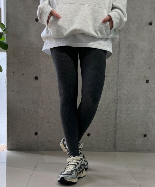meJane(ミージェーン)の「裾メロー リブテレコ/レギンス(レギンス/スパッツ・レディース・グレー/チャコールグレー/ブラック・S/M/L/LL)」の17枚目の写真