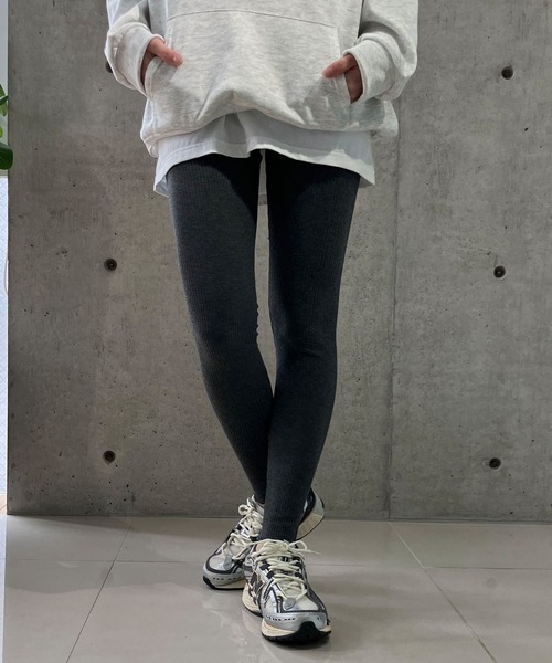 meJane(ミージェーン)の「裾メロー リブテレコ/レギンス(レギンス/スパッツ・レディース・グレー/チャコールグレー/ブラック・S/M/L/LL)」の14枚目の写真