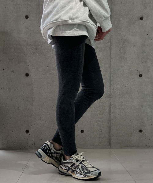 meJane(ミージェーン)の「裾メロー リブテレコ/レギンス(レギンス/スパッツ・レディース・グレー/チャコールグレー/ブラック・S/M/L/LL)」の8枚目の写真