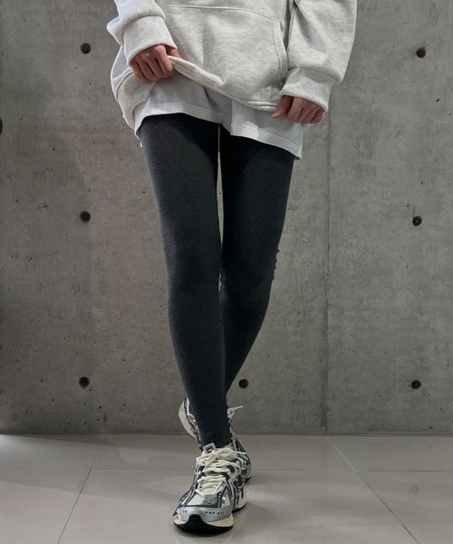 meJane(ミージェーン)の「裾メロー リブテレコ/レギンス(レギンス/スパッツ・レディース・グレー/チャコールグレー/ブラック・S/M/L/LL)」の15枚目の写真