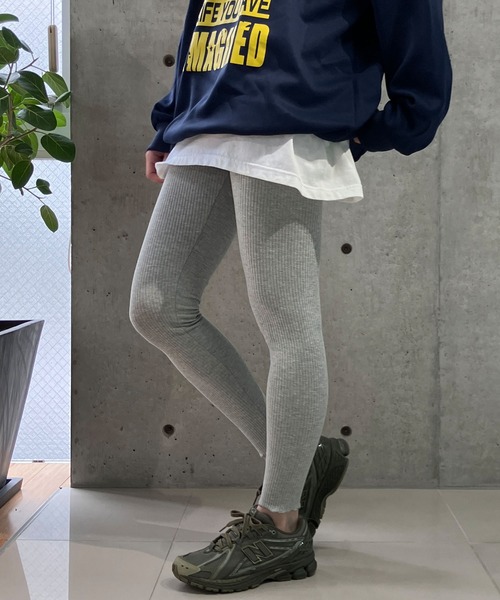 meJane(ミージェーン)の「裾メロー リブテレコ/レギンス(レギンス/スパッツ・レディース・グレー/チャコールグレー/ブラック・S/M/L/LL)」の7枚目の写真