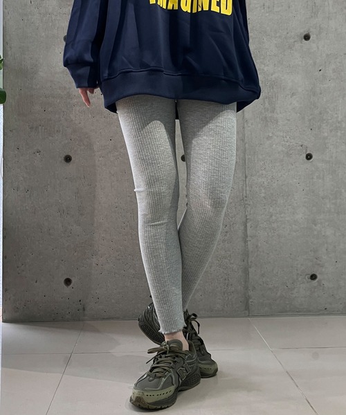 meJane(ミージェーン)の「裾メロー リブテレコ/レギンス(レギンス/スパッツ・レディース・グレー/チャコールグレー/ブラック・S/M/L/LL)」の11枚目の写真