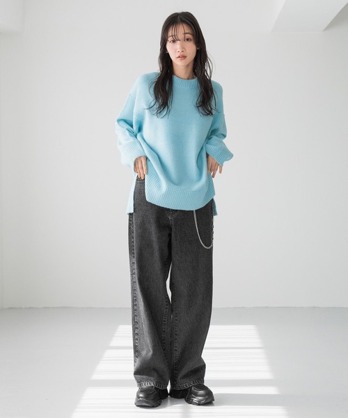 LOWRYS FARM（ローリーズファーム）の「カラークルーニットプルオーバーＬＳ 116687（ニット/セーター・レディース・グレー/ブルー/オレンジ/ブラウン・FREE）」の6枚目の写真