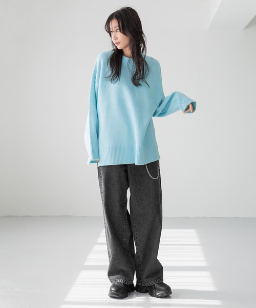 LOWRYS FARM（ローリーズファーム）の「カラークルーニットプルオーバーＬＳ 116687（ニット/セーター・レディース・グレー/ブルー/オレンジ/ブラウン・FREE）」の7枚目の写真