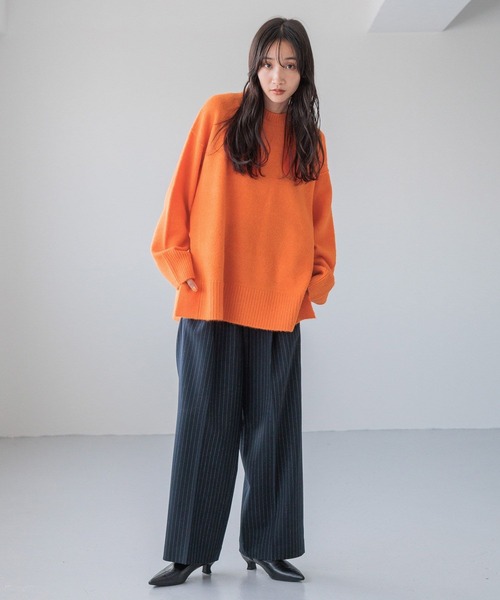 LOWRYS FARM（ローリーズファーム）の「カラークルーニットプルオーバーＬＳ 116687（ニット/セーター・レディース・グレー/ブルー/オレンジ/ブラウン・FREE）」の9枚目の写真