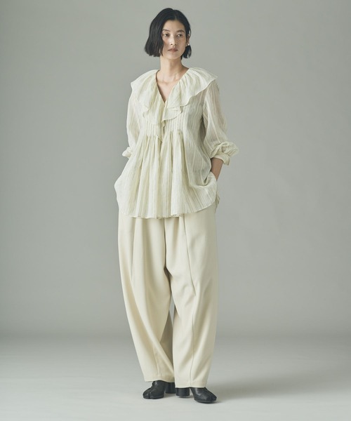 新品未使用✨カレンソロジー　ダブルクロスドロストパンツ　グレー　2025SS Curensology｜ダブルクロスドロストパンツ | Rakuten Fashion