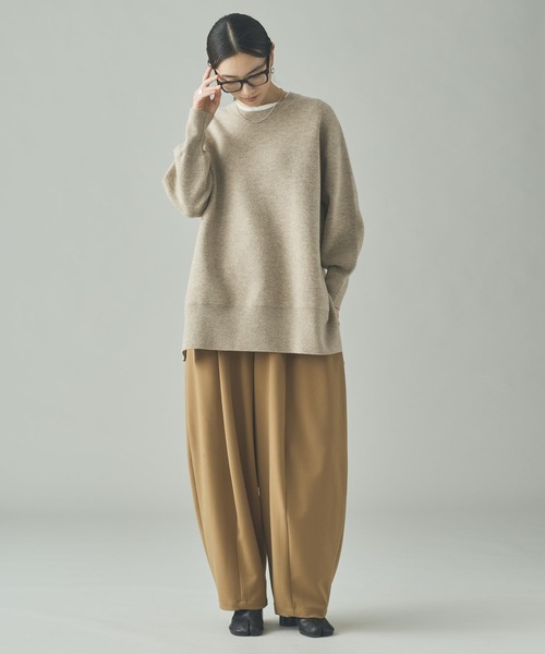 Curensology（カレンソロジー）の「Curensology(カレンソロジー)/ダブルクロスドロストパンツ（その他パンツ・レディース・アイボリー/ブラック/グレー/ネイビー/キャメル・FREE）」の12枚目の写真