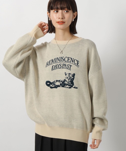 LAKOLE(ラコレ)の「アニマルロゴジャガードニット / 234985(ニット/セーター・レディース・チャコールグレー/グレー/ブラウン/アイボリー・FREE)」の2枚目の写真