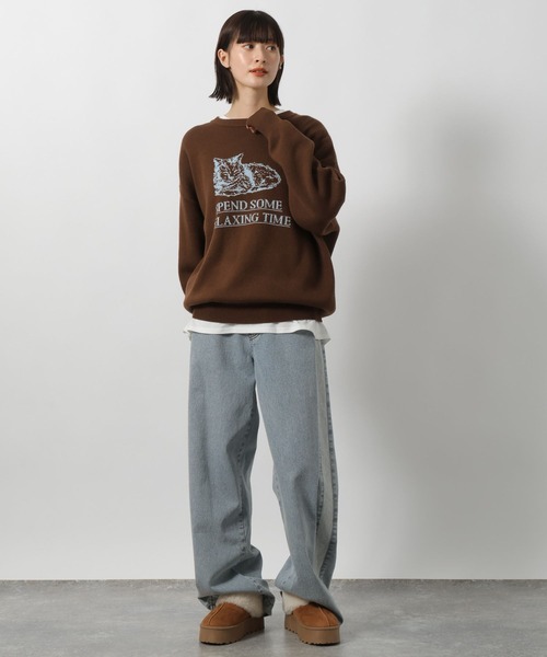 セール】アニマルロゴジャガードニット / 234985（ニット/セーター