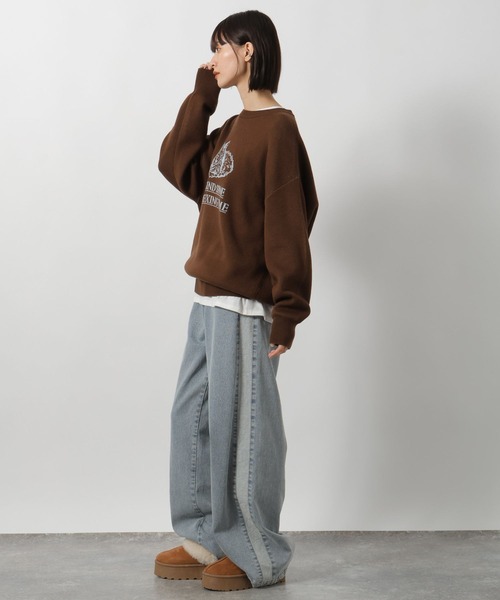 セール】アニマルロゴジャガードニット / 234985（ニット/セーター