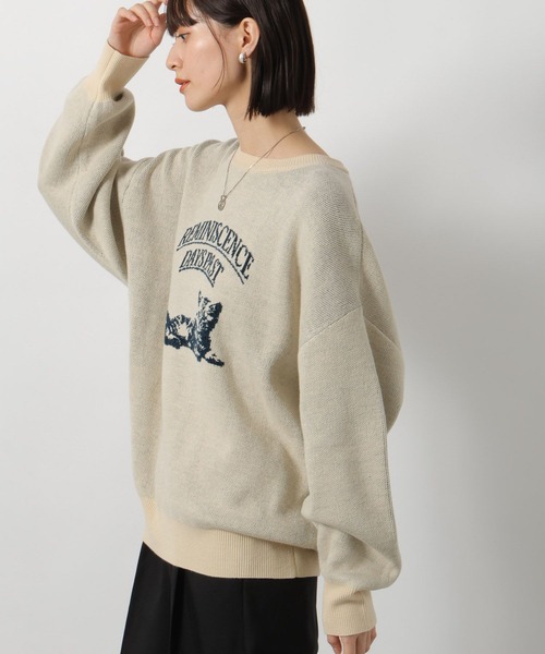 【coco♡プロフ必読】sorm86 ゴリラニット　ベージュ LAKOLE（ラコレ）の「アニマルロゴジャガードニット / 234985（ニット