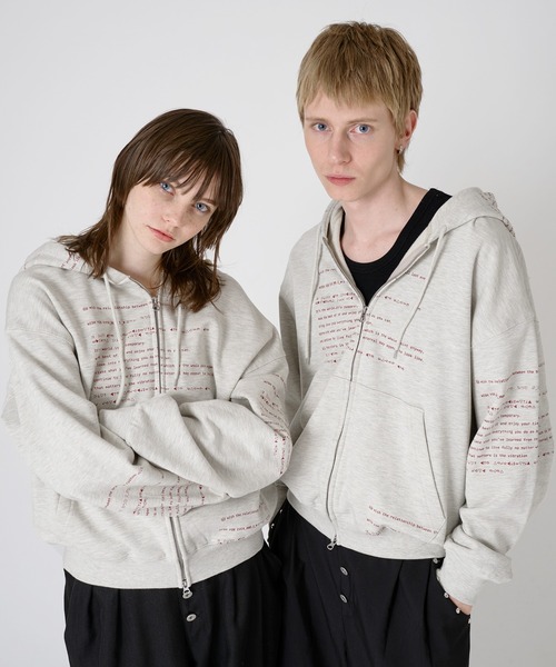 セール】HEAVY WEIGHT ERROR LOGO PRINT DOUBLE ZIP HOODIE