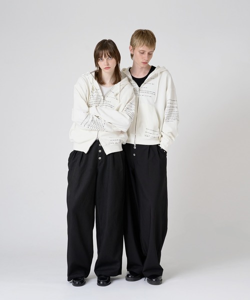 WISH FOR EVER（ウィッシュフォーエバー）の「HEAVY WEIGHT ERROR LOGO PRINT DOUBLE ZIP HOODIE/ヘビーウエイトエラーロゴプリントダブルジップフーディ（パーカー・メンズ・イエロー/ライトブルー/ブラック/ネイビー/バーガンディー/レッド/ライトグレー/グレー/オフホワイト・LARGE/MEDIUM/SMALL）」の10枚目の写真