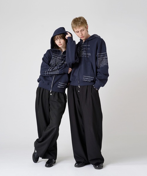 WISH FOR EVER（ウィッシュフォーエバー）の「HEAVY WEIGHT ERROR LOGO PRINT DOUBLE ZIP HOODIE/ヘビーウエイトエラーロゴプリントダブルジップフーディ（パーカー・メンズ・イエロー/ライトブルー/ブラック/ネイビー/バーガンディー/レッド/ライトグレー/グレー/オフホワイト・LARGE/MEDIUM/SMALL）」の13枚目の写真