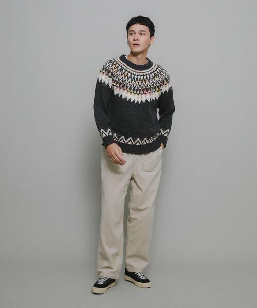 URBAN RESEARCH Sonny Label（アーバンリサーチサニーレーベル）の「ノルディック柄ニットプルオーバー（ニット/セーター・メンズ・チャコールグレー/ネイビー/グリーン・MEDIUM/LARGE）」の16枚目の写真