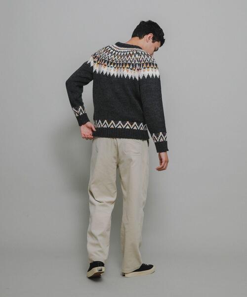 URBAN RESEARCH Sonny Label（アーバンリサーチサニーレーベル）の「ノルディック柄ニットプルオーバー（ニット/セーター・メンズ・チャコールグレー/ネイビー/グリーン・MEDIUM/LARGE）」の19枚目の写真