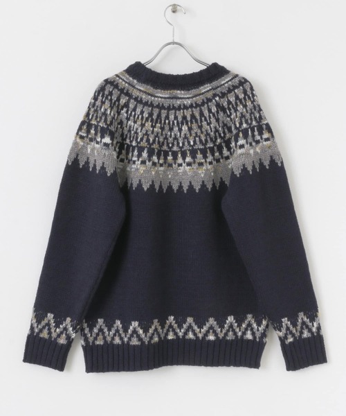 レザレグション　防風　ロゴ　ニット　ネイビー レザレグション 防風 ロゴ ニット ネイビー TOPS - Resurrection