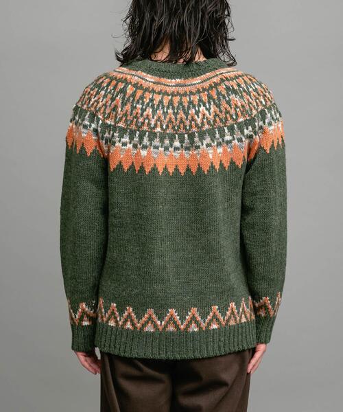 URBAN RESEARCH Sonny Label（アーバンリサーチサニーレーベル）の「ノルディック柄ニットプルオーバー（ニット/セーター・メンズ・チャコールグレー/ネイビー/グリーン・MEDIUM/LARGE）」の6枚目の写真