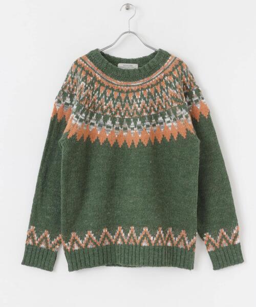 URBAN RESEARCH Sonny Label（アーバンリサーチサニーレーベル）の「ノルディック柄ニットプルオーバー（ニット/セーター・メンズ・チャコールグレー/ネイビー/グリーン・MEDIUM/LARGE）」の8枚目の写真