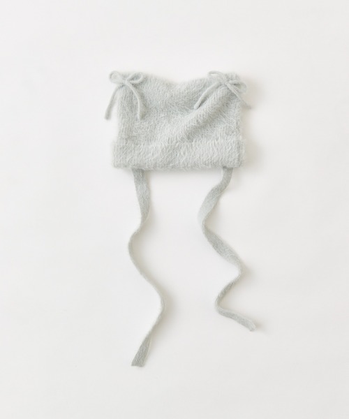 one after another NICE CLAUP（ワンアフターアナザーナイスクラップ）の「ねこ耳ビーニー（ニットキャップ/ビーニー・レディース・オフホワイト/ブラック/サックスブルー・FREE）」の6枚目の写真