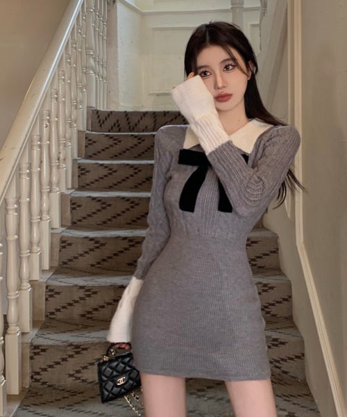 エルメス ポンチョデザイン ワンピース ニット HERMES - 未使用 エルメス HERMES ニット ワンピース ポンチョ
