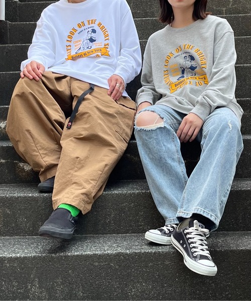 MODISH GAZE（モディシュガゼ）の「【MODISH GAZE】レトロデザインサークルロゴ 裏毛スウェット（スウェット・メンズ・ホワイト/ブラック/グレー系その他・MEDIUM/LARGE）」の6枚目の写真