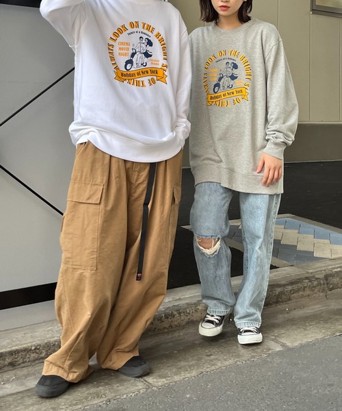 MODISH GAZE（モディシュガゼ）の「【MODISH GAZE】レトロデザインサークルロゴ 裏毛スウェット（スウェット・メンズ・ホワイト/ブラック/グレー系その他・MEDIUM/LARGE）」の9枚目の写真